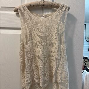 Say What? Cream Embroidered Sleeveless Camisole